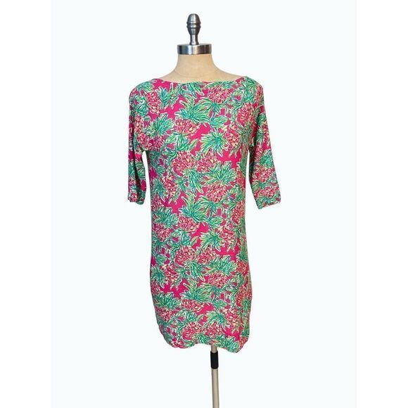 Lilly Pulitzer Spike the Punch Pineapple Print Cassie Tee T Shirt Dress Small - Picture 2 of 6